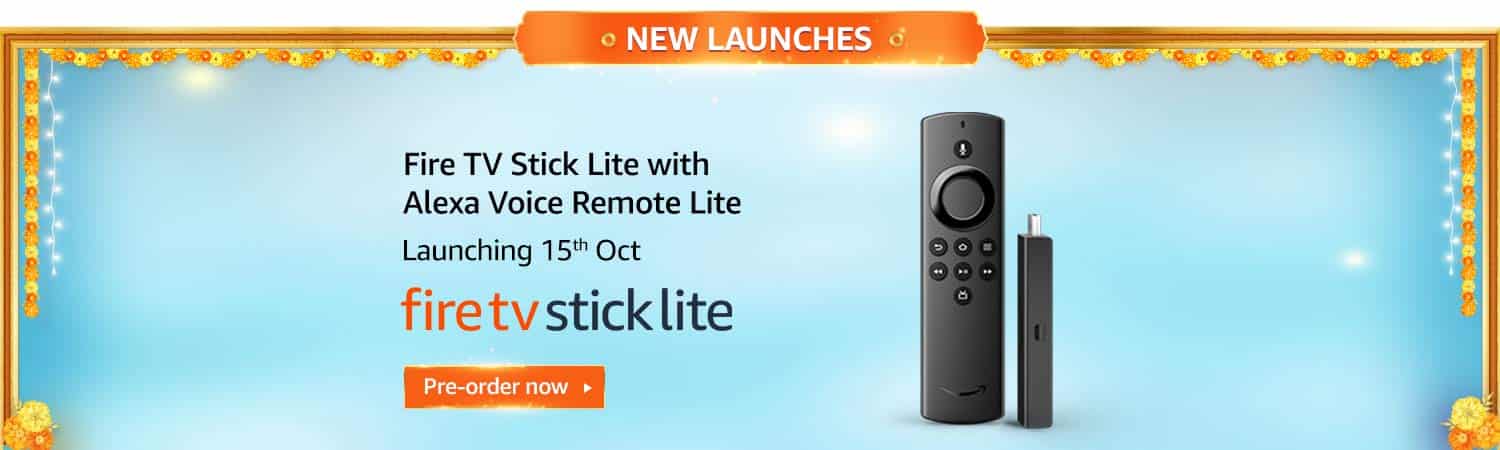 3. Fire TV Stick with Alexa Voice Remote Lite - Amazon Great Indian Festival Sale 2020