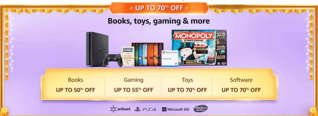 Amazon Great Indian Festival Sale 2020 - Great Offers & Deals Books Toys Gaming and more Amazon Great Indian Festival Sale 2020