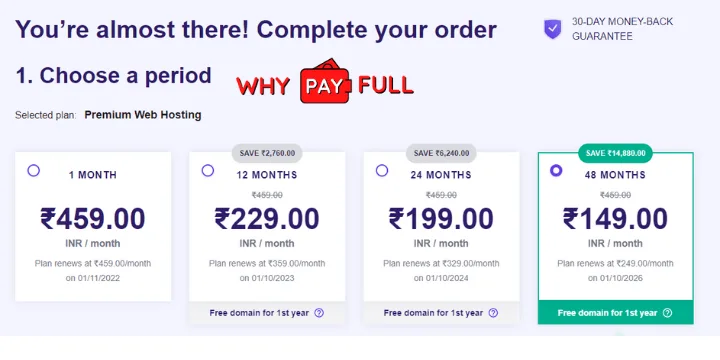 Hostinger Black Friday Sale India - Hosting Duration