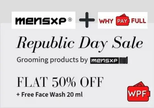 MensXP Republic Day Sale - Flat 50% Off + Free Facewash
