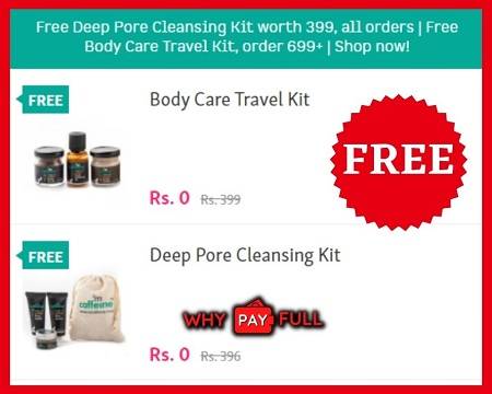 Mcafeeine Offer - Body Toning & Polishing Kit @845 + Free Body Care Travel Kit + Free Deep Pore Cleansing Kit