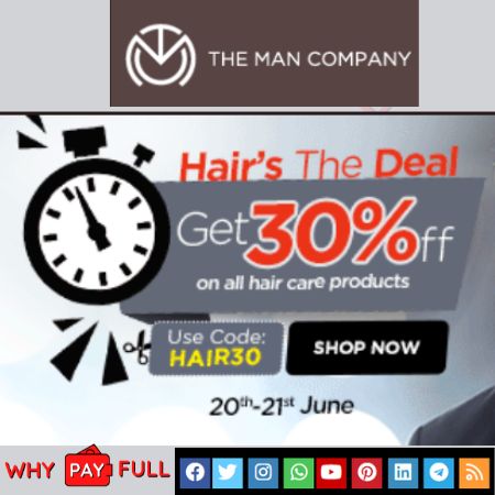 The Man Company Hair Care Coupon: Flat 30% Off