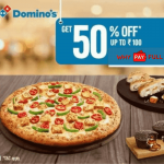 Dominos Coupons 50% Off - Up to Rs.100
