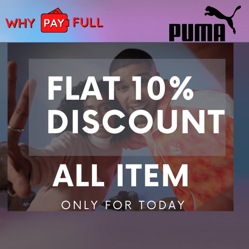 Puma Flat 10% Off Coupon: 5% Extra Discount On Prepaid Orders