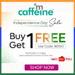 mCaffeine Independence Day Sale Buy 1 Get 1 Free