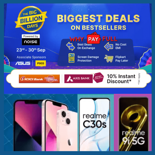 Mobile Up to 80% Off + Bank Offers - Flipkart Big Billion Days