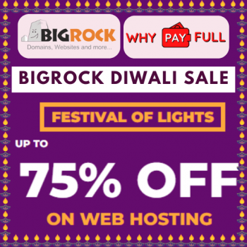 Bigrock Diwali Sale 2022 - Up to 75% Off on Web Hosting