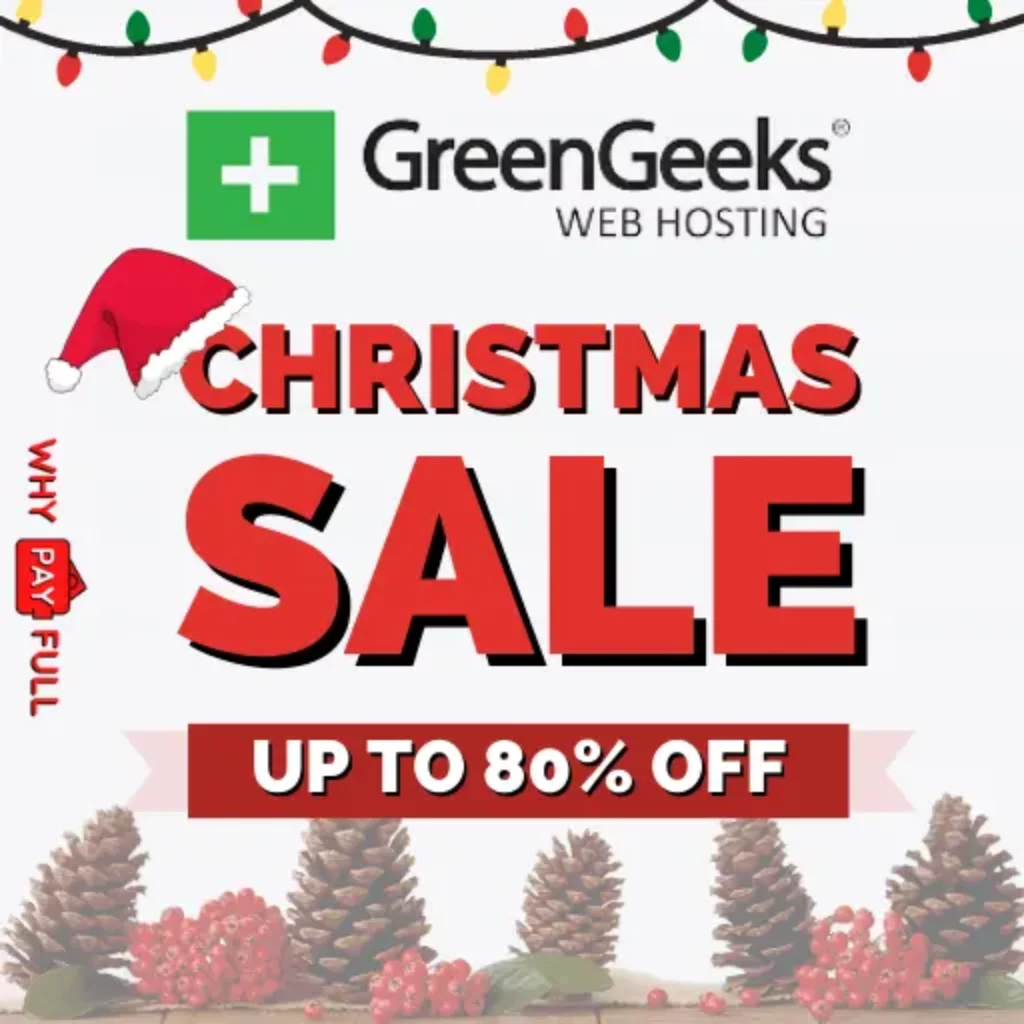 GreenGeeks Christmas Sale Flat 80% Discount