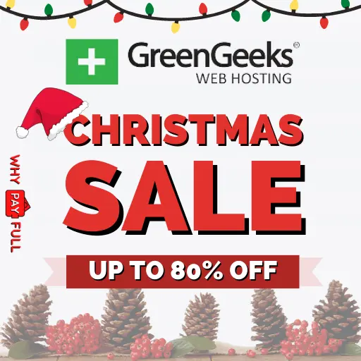 GreenGeeks Christmas Sale: Flat 80% Discount
