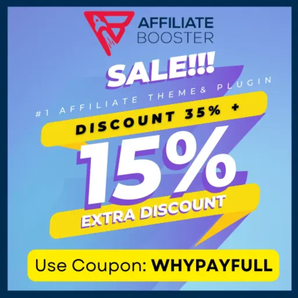 Affiliate Booster Coupon Code Flat 35% + 15% Extra Discount