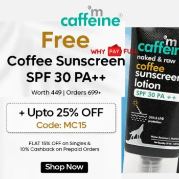 mCaffeine Free Coffee Sunscreen + Extra 25% Discount