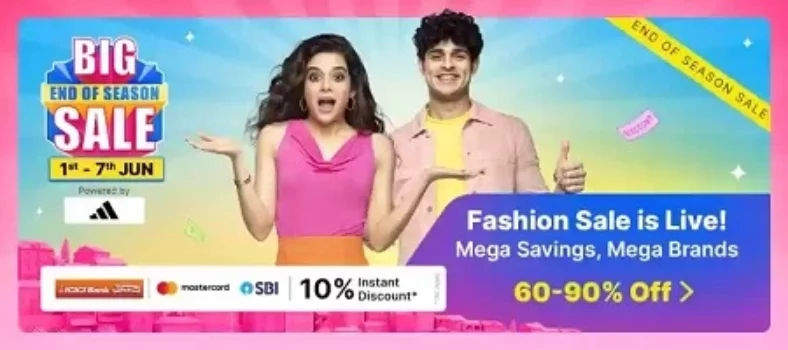 Flipkart Big End of Season Sale Get 60 - 90% Off
