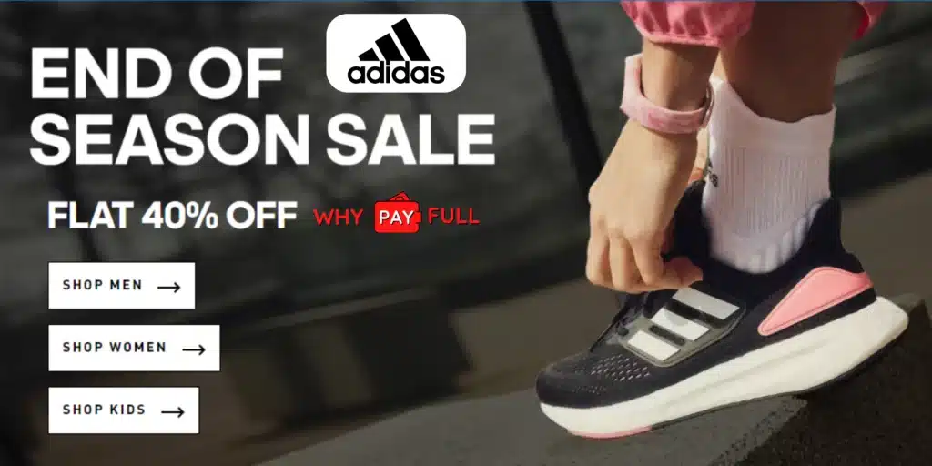 Adidas End of Season Sale - Flat 40% Off
