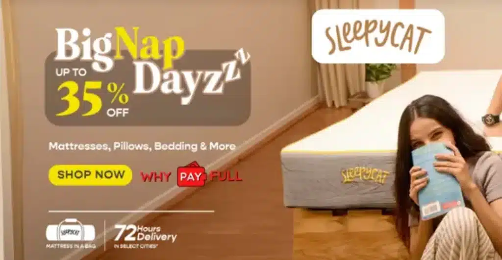 SleepyCat Big Nap Dayzzz Sale Get up to 35% Off on Mattresses, Pillows, Beds, Baby Beds, and More