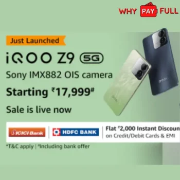 IQOO Z9 5G Coupon – Flat Rs.2000 Off Instant Discount