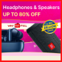 Headphones & Speakers Up to 80% Off - Flipkart Big Billion Day Sale