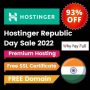 Hostinger Republic Day Sale 2022 - 93% Off + Free Domain