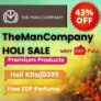 TheManCompany Holi Sale 2024 – Get up to 43% off + Free Perfume