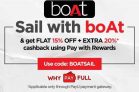 boAt Coupons – Flat 15% Off + Extra 20% off on Pay with Rewards